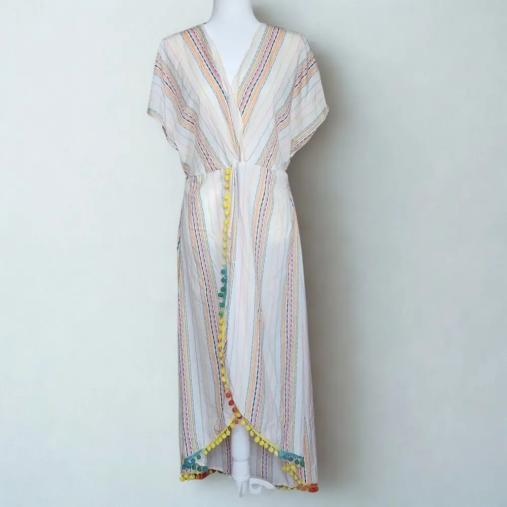 America & Beyond Women's Rainbow Sunshine Maxi Beach Cover-up